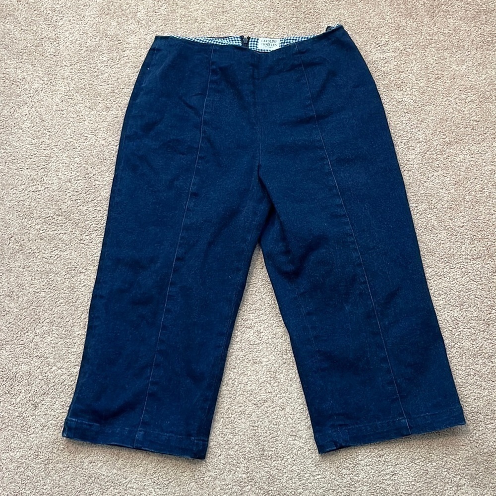 Caroline Charles High Rise Wide Leg Crop Jeans